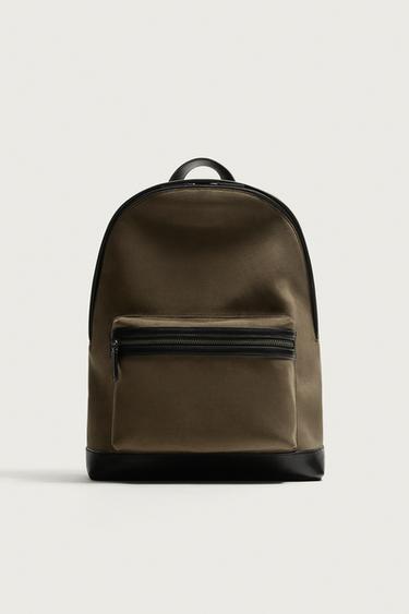 MOCHILA COMBINADA - Verde Caqui de Zara