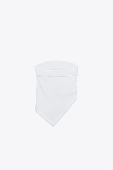 TOP TOMARA QUE CAIA ASSIMÉTRICO - Branco da Zara