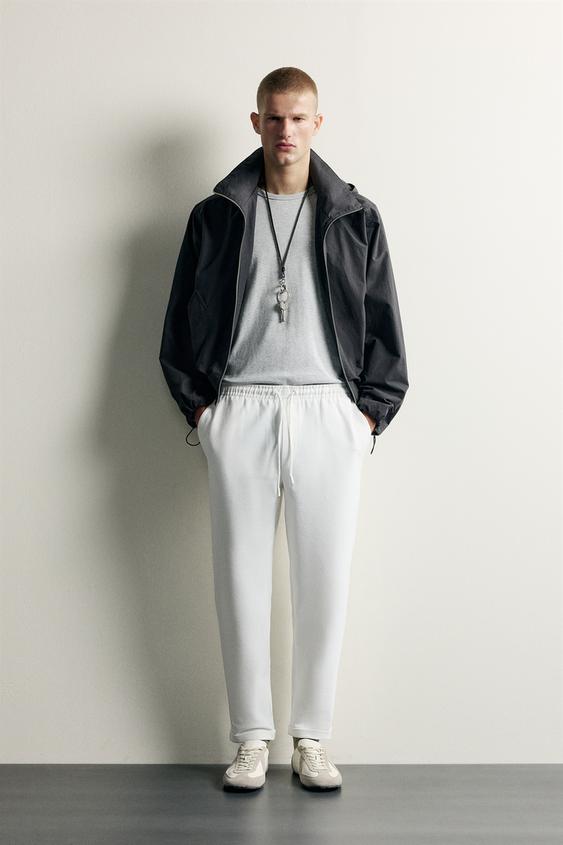 Zara COMFORT JOGGER WAIST PANTS - White - Image 0