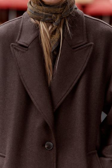 MANTEAU COL COMBINÉ MATIÈRE SYNTHÉTIQUE - Marron de Zara - Image 5