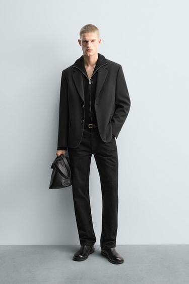 LIMITED EDITION WOOL AND VISCOSE SUIT BLAZER - Black by Zara