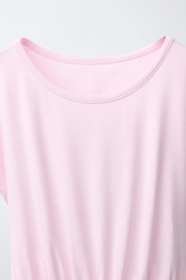 T-SHIRT FLUIDE À CEINTURE - Rose pastel de Zara - Image 2
