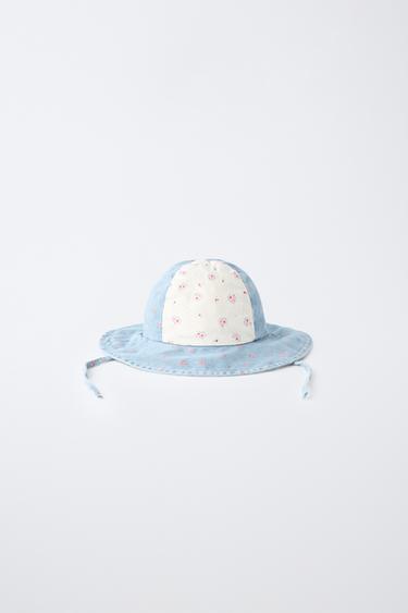 FLORAL PATCHWORK BUCKET HAT - Blue/White by Zara - Image 0
