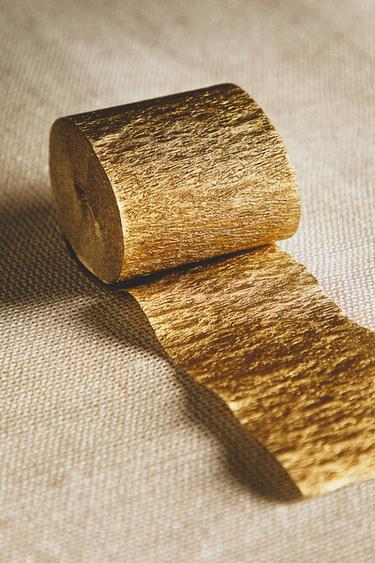 GOLD CREPE CHRISTMAS RIBBON - Multicoloured by Zara - Image 4