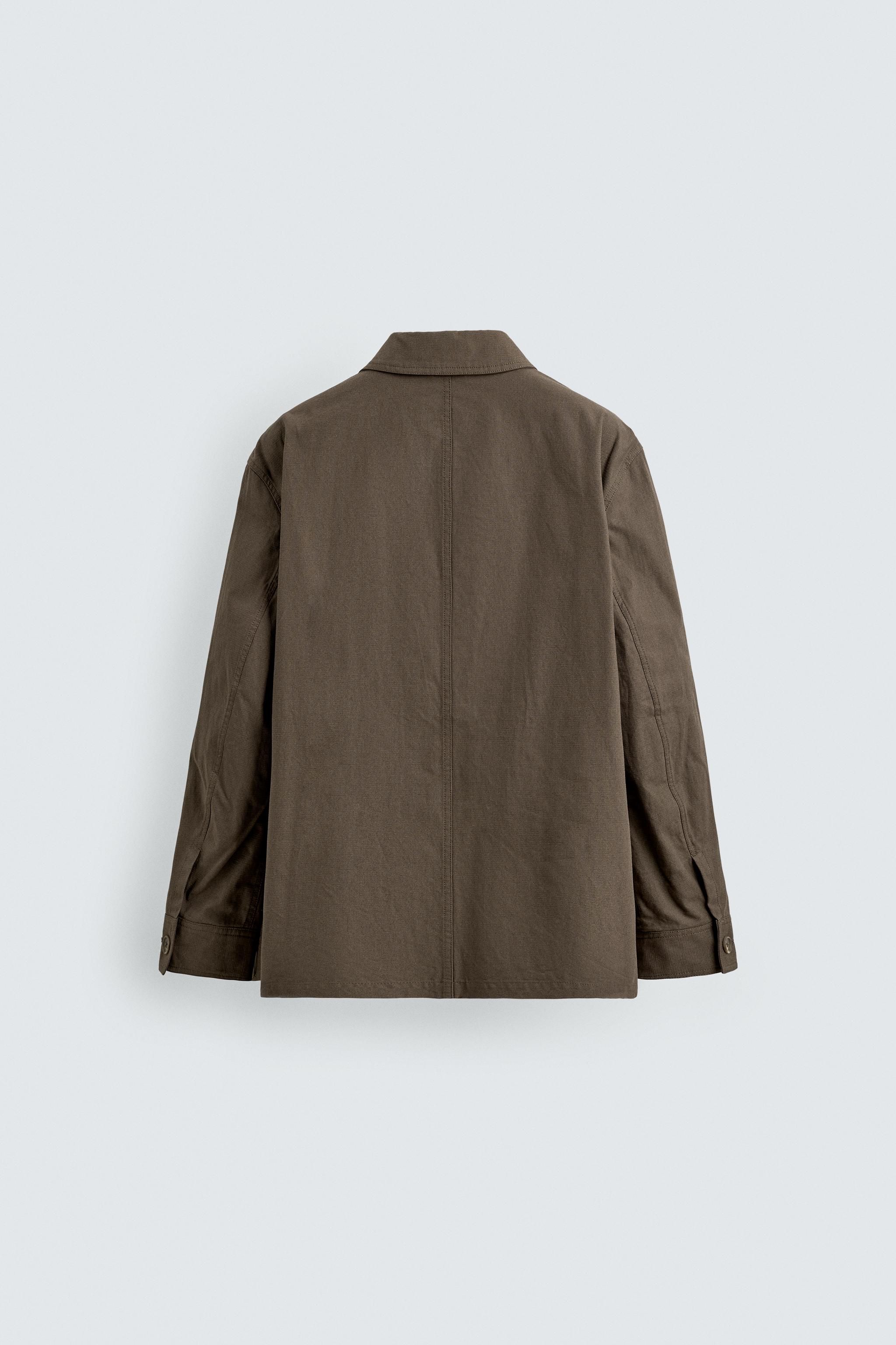 リラックスフィットコットンシャツジャケット - ブラウン | ZARA Japan