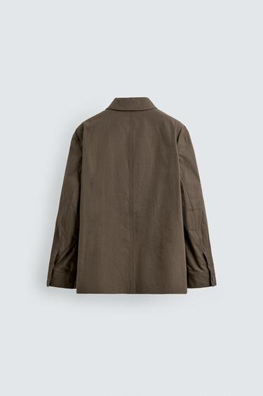 RELAXED FIT COTTON OVERSHIRT - Brown by Zara - Image 8