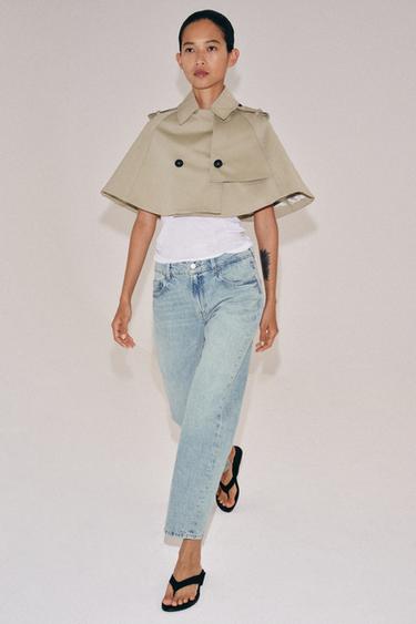 Zara ZW COLLECTION MID-RISE CIGARETTE JEANS - Light blue