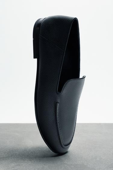 LEATHER LOAFERS - Black by Zara