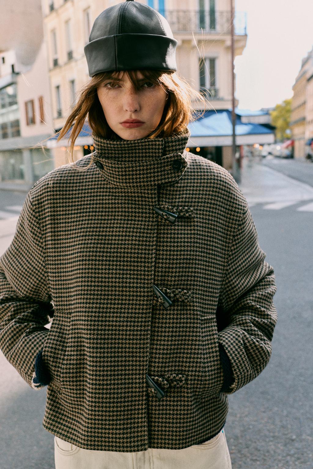 HOUNDSTOOTH JACKET WITH FROG FASTENING
