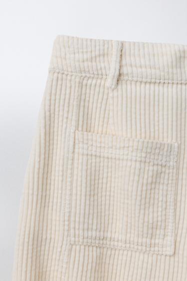 BARREL CORDUROY TROUSERS - Light beige by Zara - Image 3