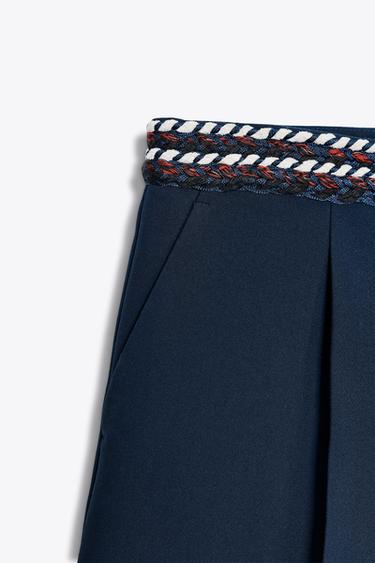FANCY TRIM BERMUDA SHORTS - Navy blue by Zara - Image 6