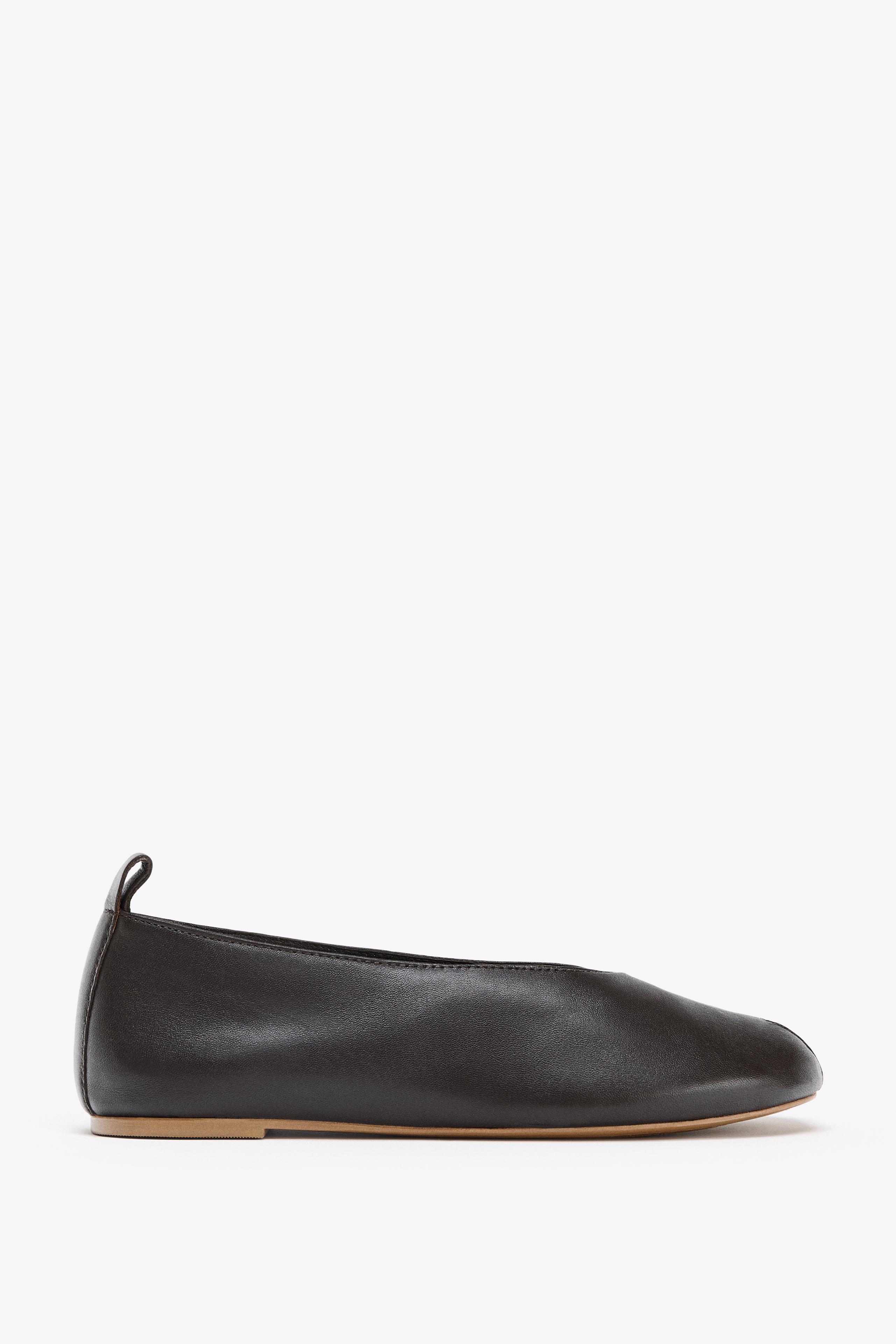 オープニング入りレザーバレリーナ - ブラウン | ZARA Japan / 日本