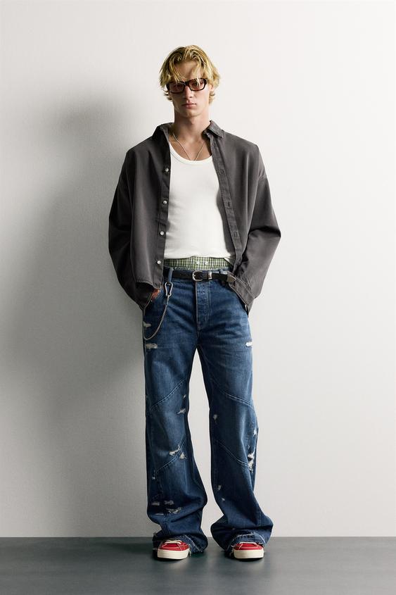 CHEMISE BOXFIT COTON - LYOCELL - Gris de Zara - Image 0