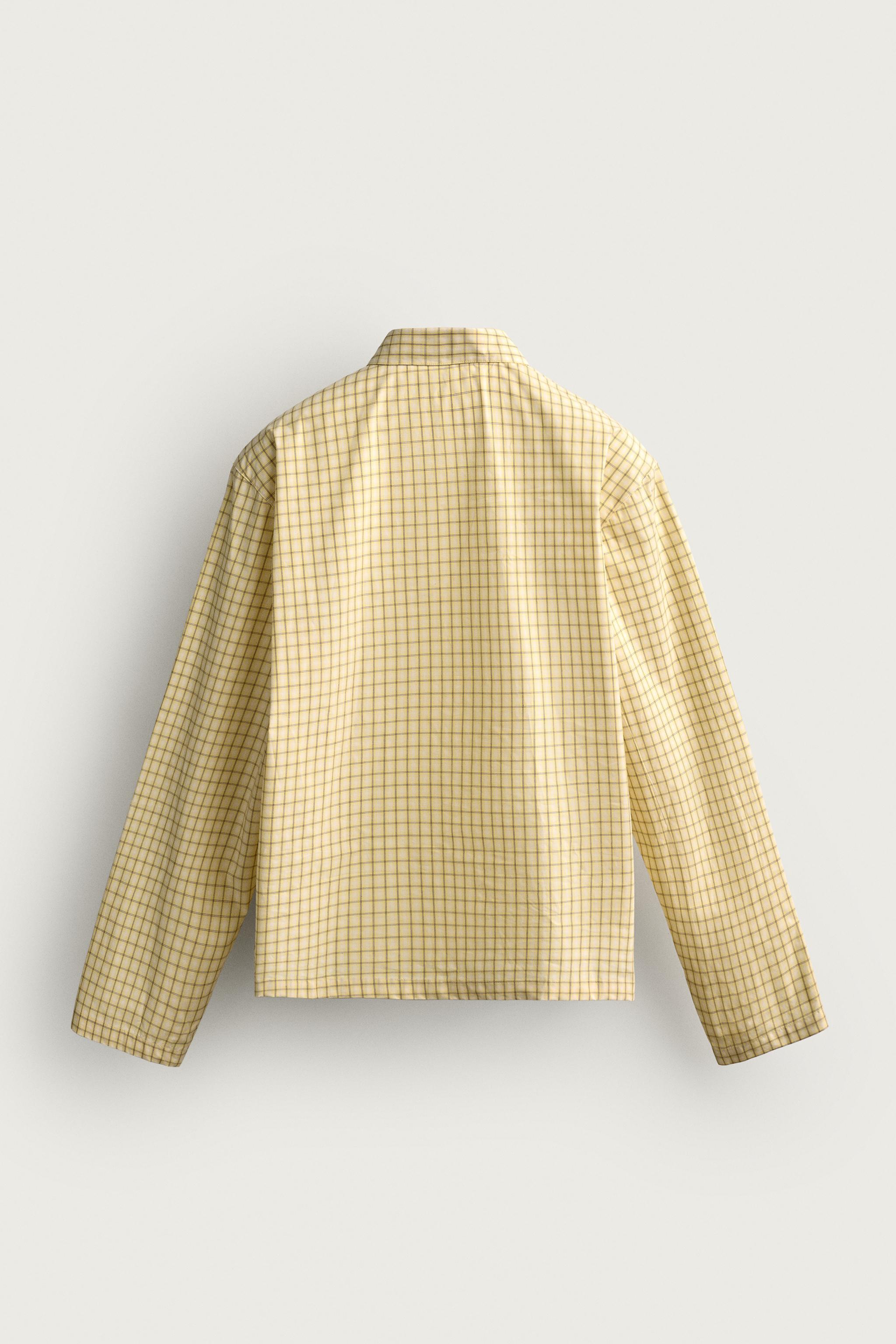 Мужские рубашки Zara RELAXED FIT CHECKERED PRINTED SHIRT — фото 7