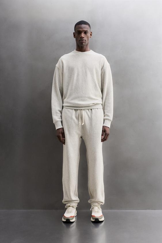 RELAXED FIT CREWNECK SWEATSHIRT - Grey marl by Zara - Image 0