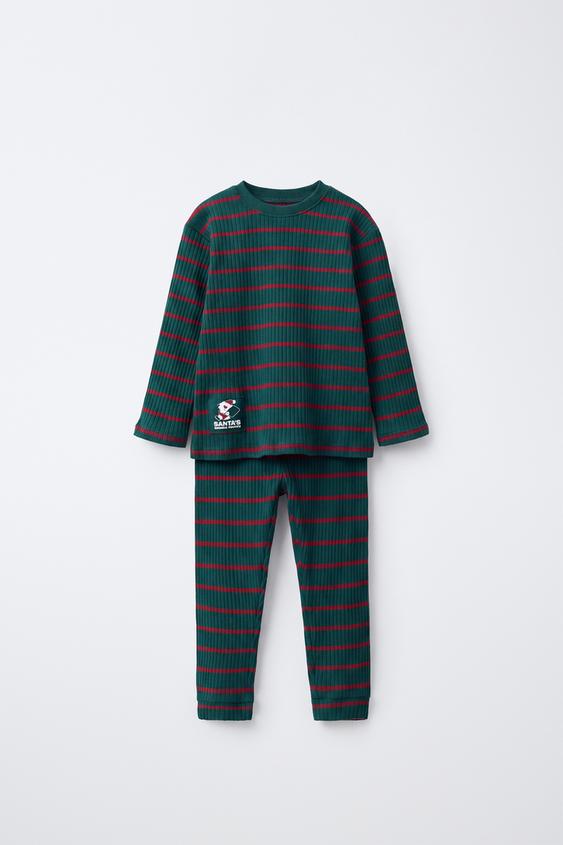 1 1/2-6 YEARS/ STRIPED PRINT PYJAMAS - Bottle green by Zara - Image 0