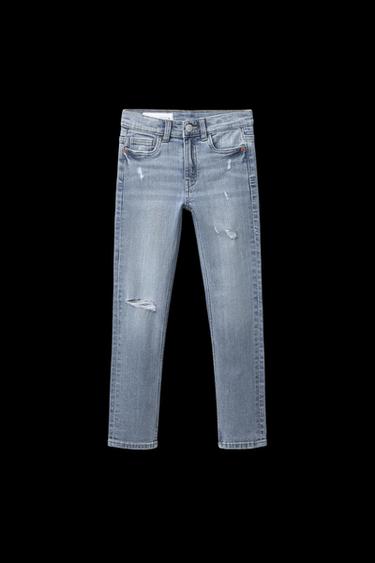 Zara RIPPED SKINNY FIT JEANS - Blue - Image 0