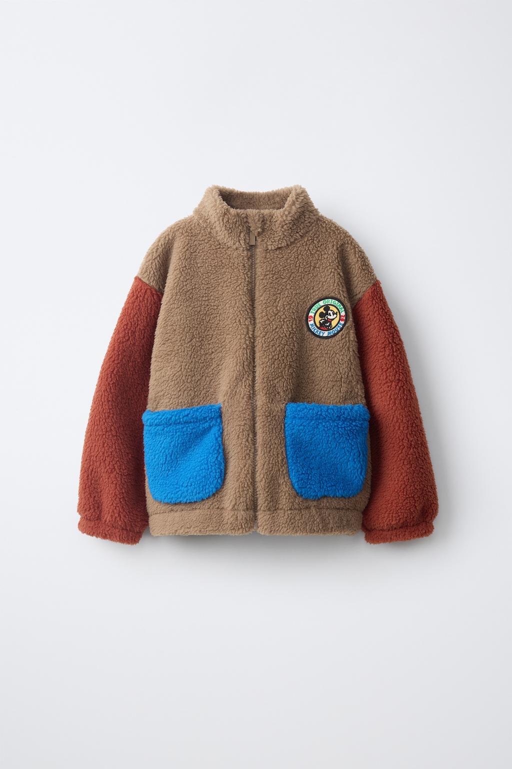 MICKEY MOUSE © DISNEY COLORBLOCK FAUX SHEARLING JACKET