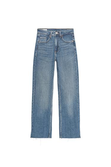 JEANS TRF CROPPED FLARE TIRO ALTO - Azul de Zara