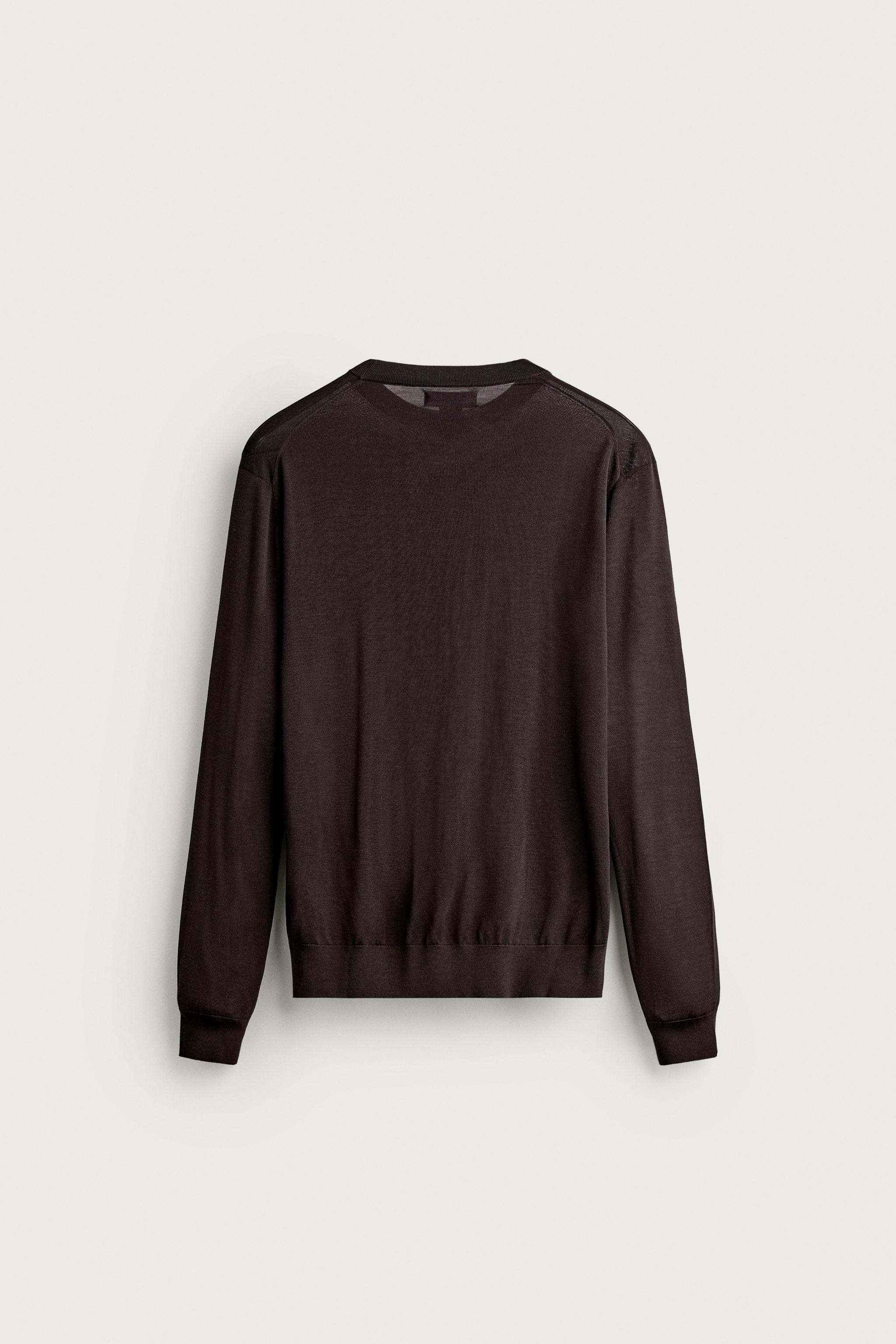 LIGHTWEIGHT 100% SILK SWEATER AARON LEVINE X ZARA — Chocolate