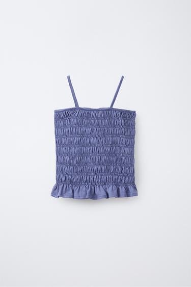 ELASTIC TRIM T-SHIRT - Blue by Zara