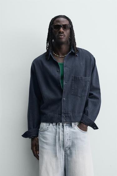 SOBRECAMISA DENIM LIGERO - Índigo de Zara
