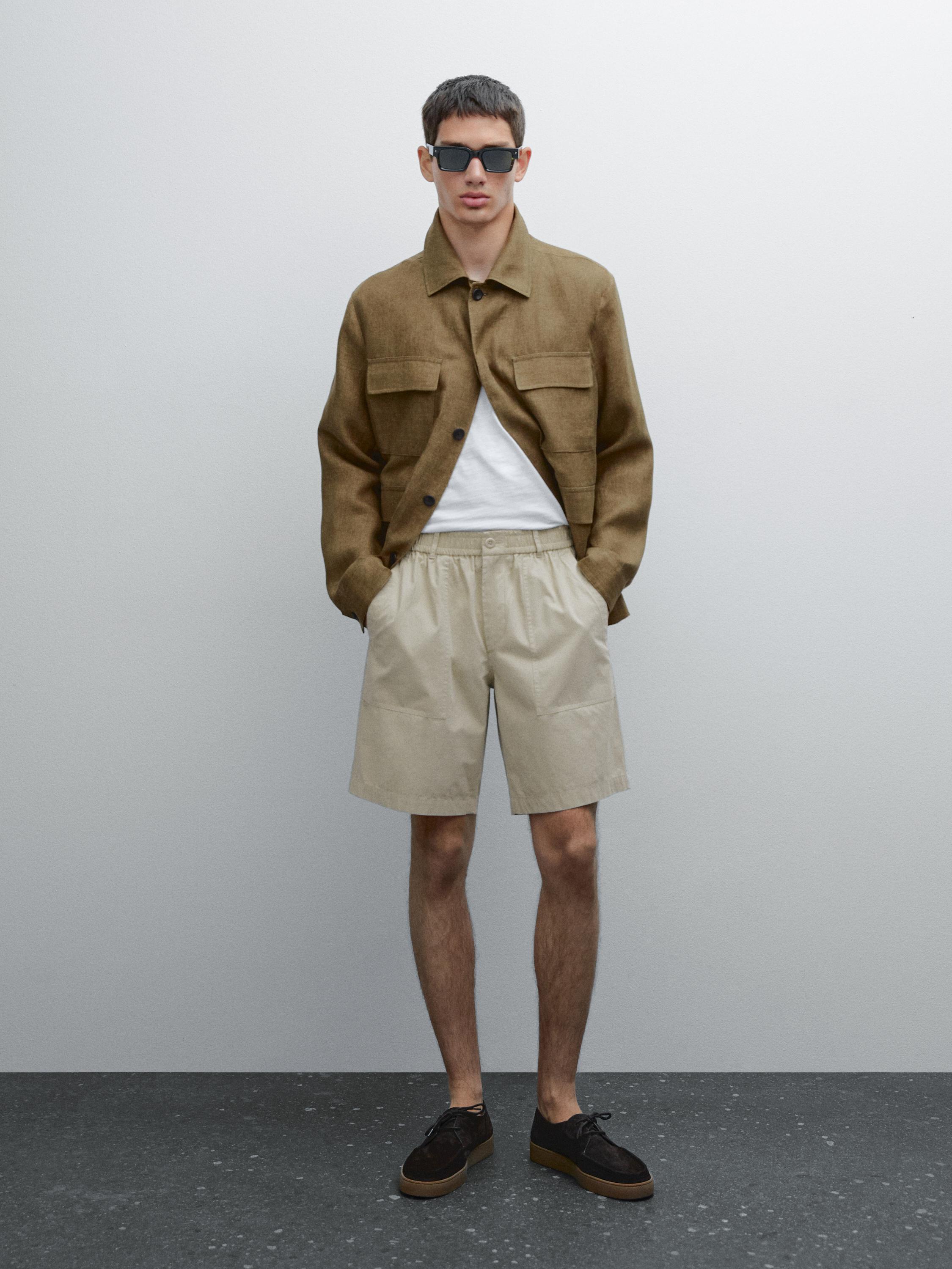 Bermuda carpenter en popeline de coton
