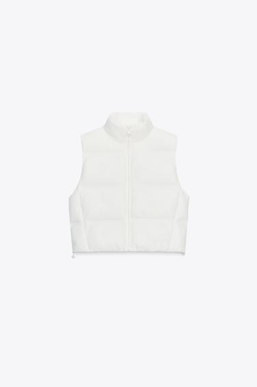WATER-REPELLENT WINDPROOF PADDED GILET - White by Zara - Image 0