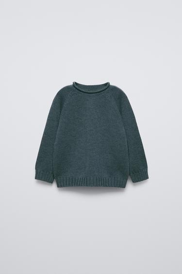100% MERINO WOOL SWEATER - Petrol blue by Zara