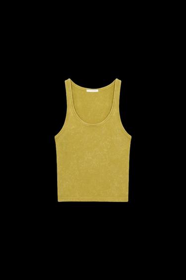 CAMISETA RÚSTICA TIRANTES - Amarillo limón de Zara - Imagen 0