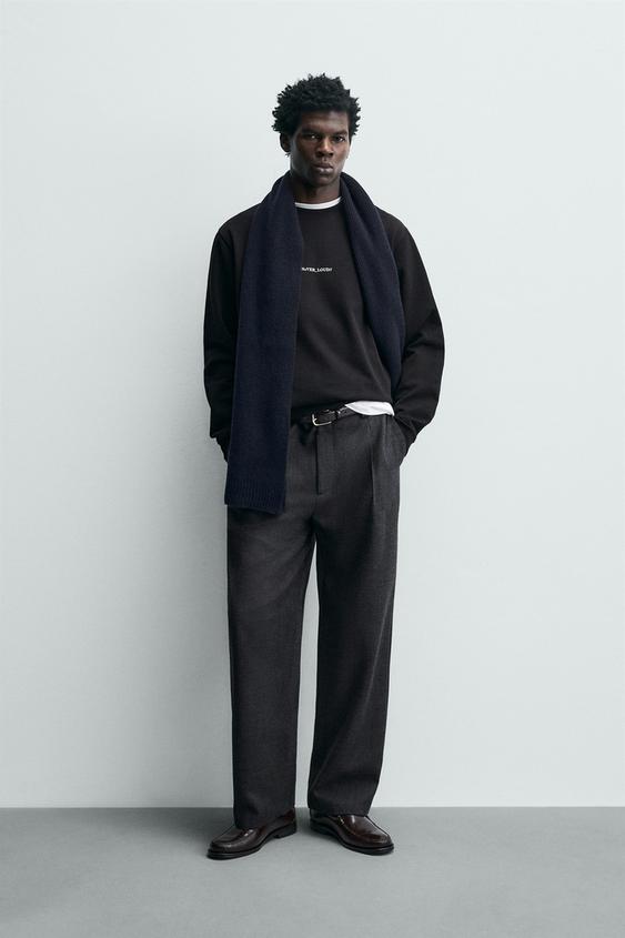SUDADERA REGULAR FIT TEXTO ESTAMPADO - Negro de Zara - Imagen 0