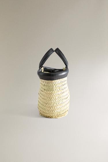 MINI TOTE BAG WITH LEATHER DETAIL - Black by Zara - Image 4