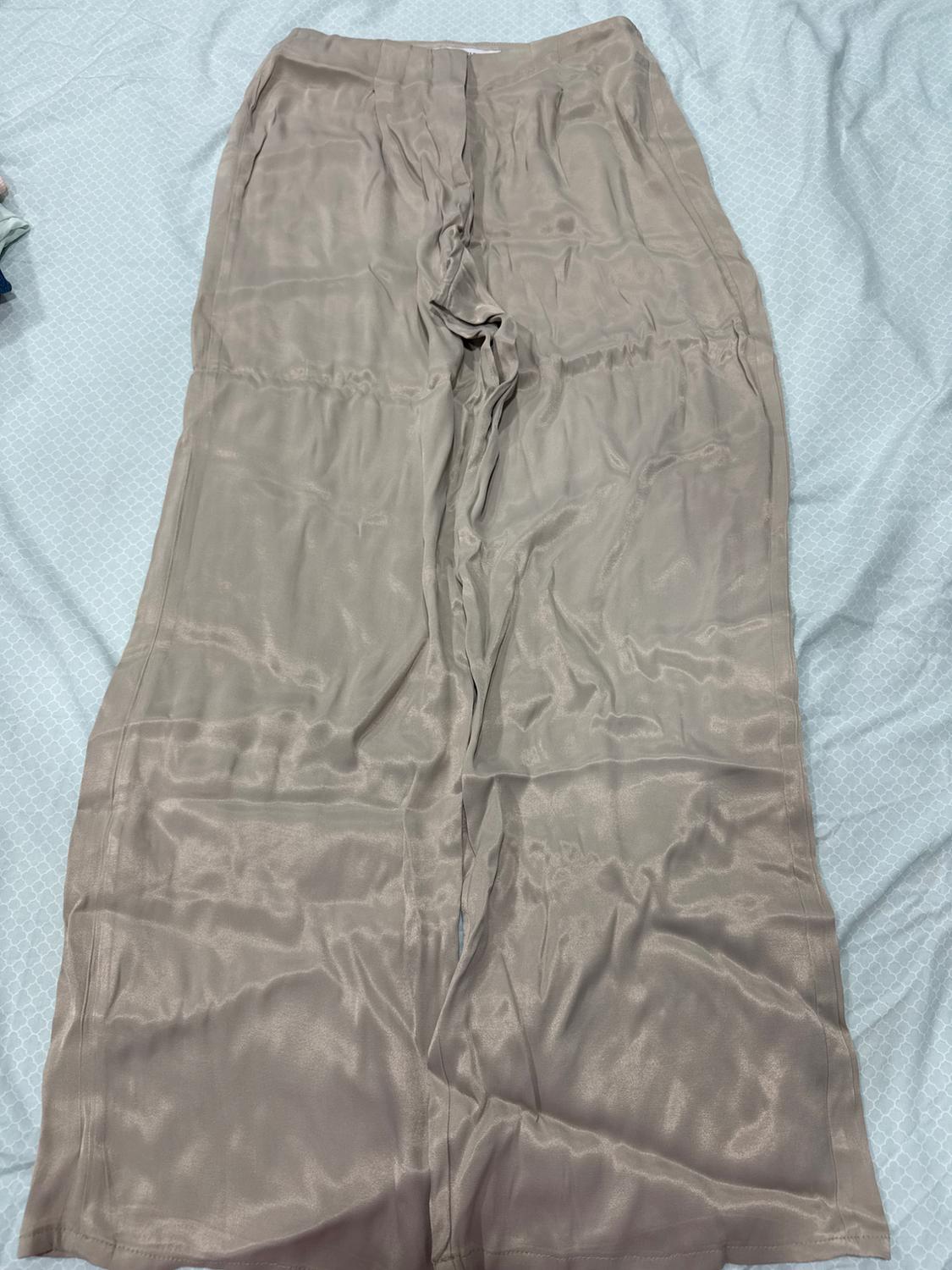 SATIN EFFECT FULL LENGTH DART PANTS
