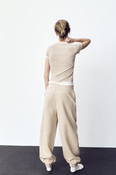 JOGGER TROUSERS - Tan marl by Zara - Image 3