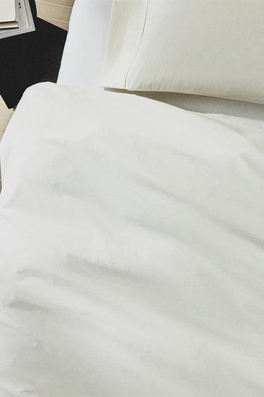 PERCALE DUVET COVER (300 THREAD COUNT) - Ecru by Zara