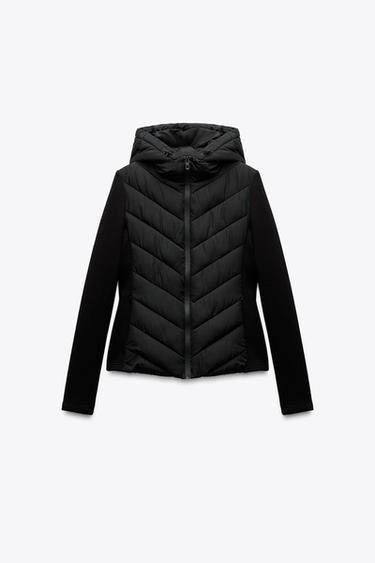 Veste noire rembourrée en duvet à glissière Jil Sander en solde Veste noire rembourrée en duvet à glissière Jil Sander en solde