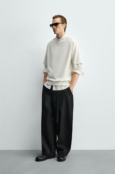 T-SHIRT INTERLOCK LISERÉS - Blanc de Zara - Image 3