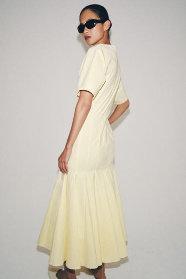 ROBE POPELINE ZW COLLECTION - Jaune clair de Zara - Image 2