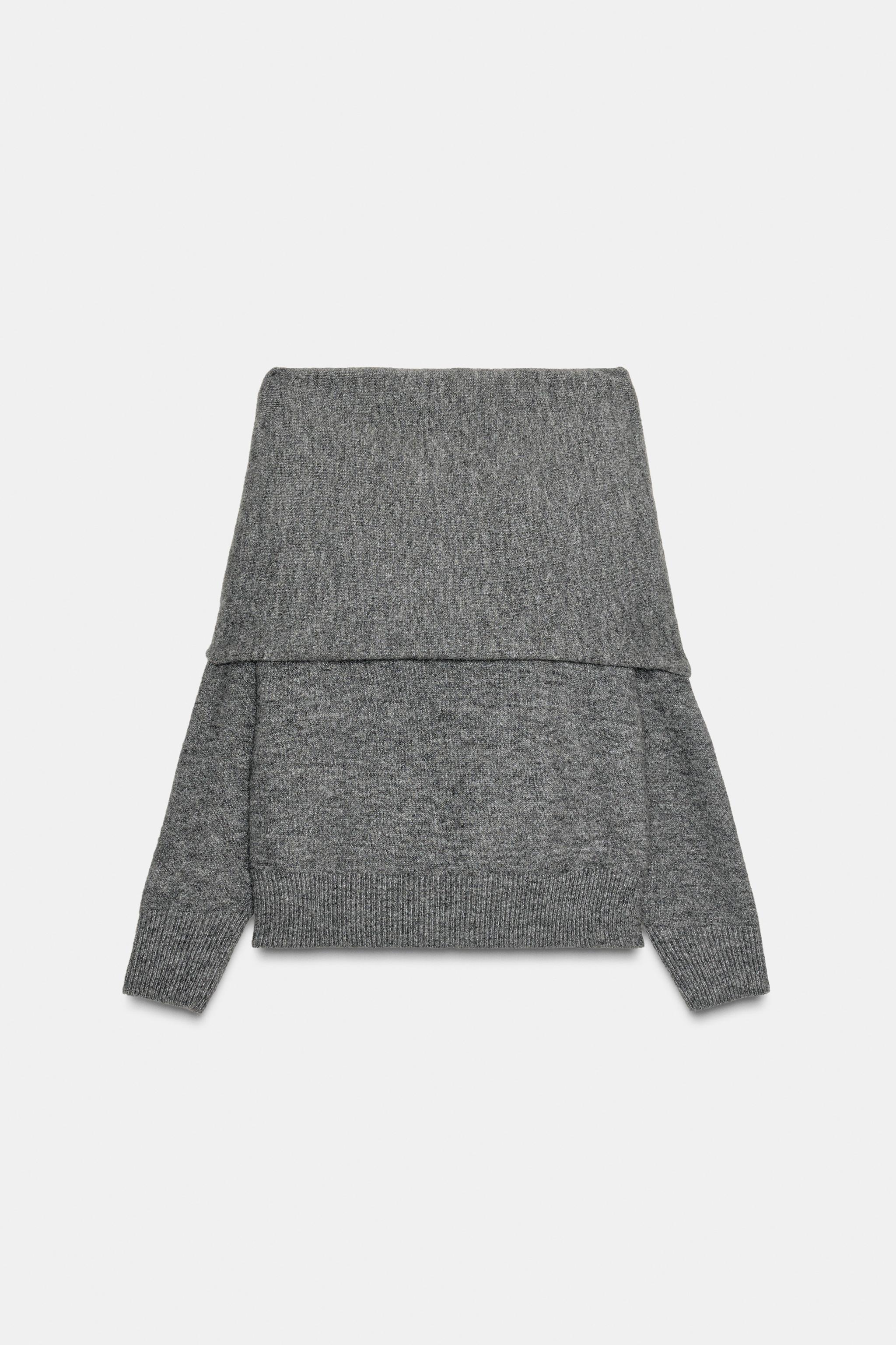 オフショルダーニットセーター - グレーマール | ZARA Japan / 日本 オフショルダーニットセーター - グレーマール | ZARA Japan / 日本