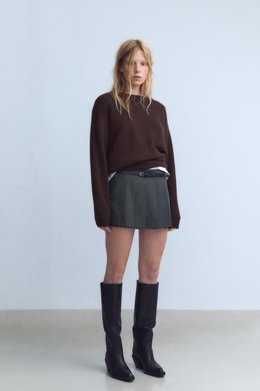 LEATHER COWBOY HEEL ANKLE BOOTS - Black by Zara