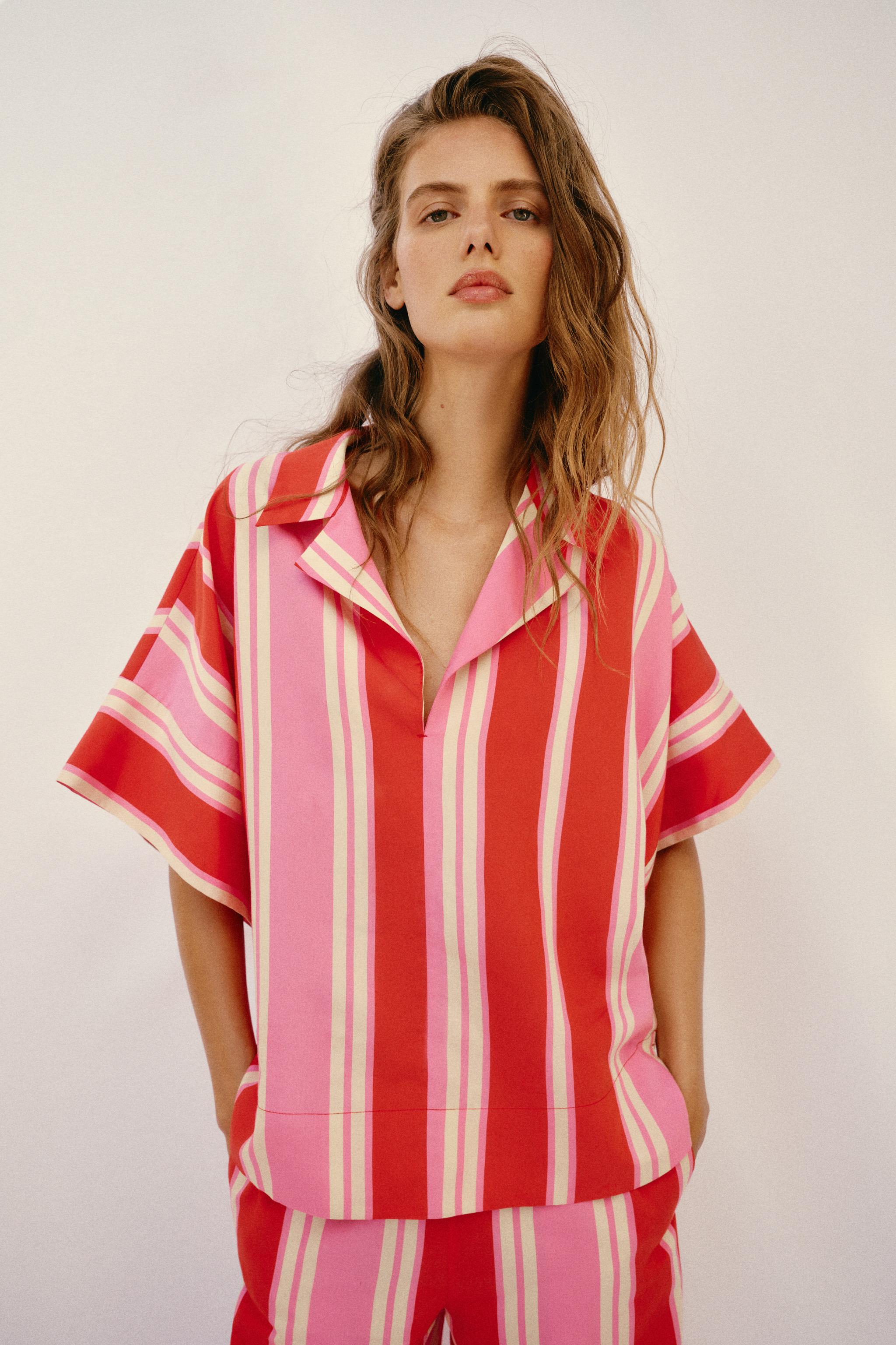 Zara Çizgili Polo Gömlek görsel 4
