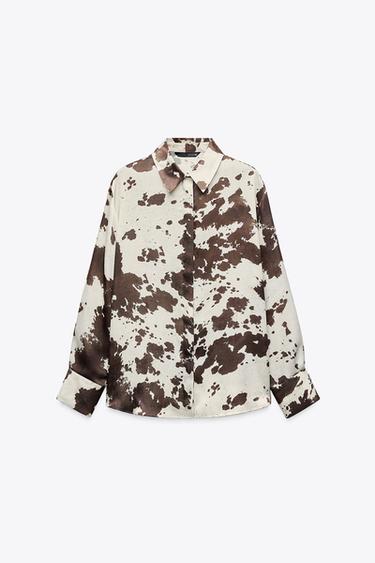 ANIMAL PRINT SHIRT - Ecru / Brown by Zara - Image 3