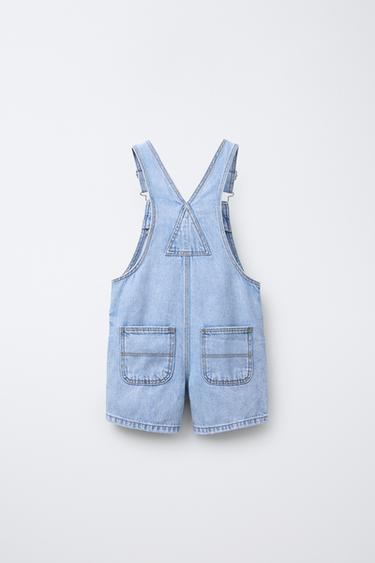 SHORT DENIM DUNGAREES - Light blue by Zara - Image 1