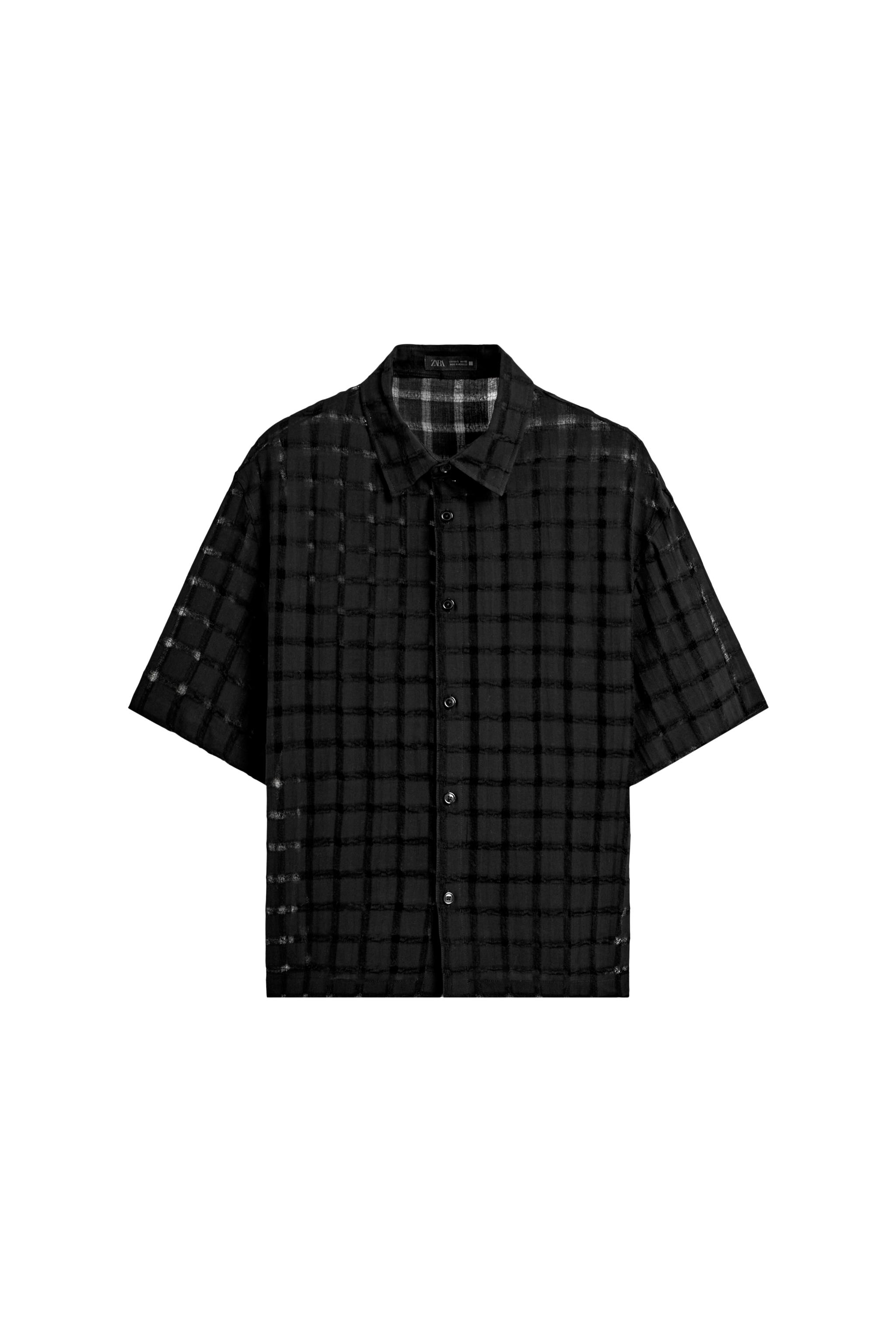 JACQUARD NEEDLE-PUNCH SHIRT - Oyster-white | ZARA Australia