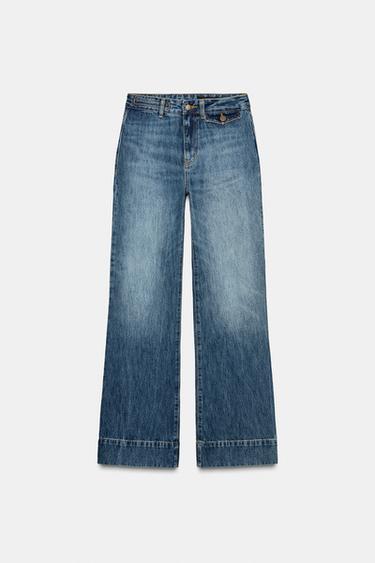 ZW COLLECTION FLARE HIGH-WAIST JEANS - Blue by Zara - Image 6