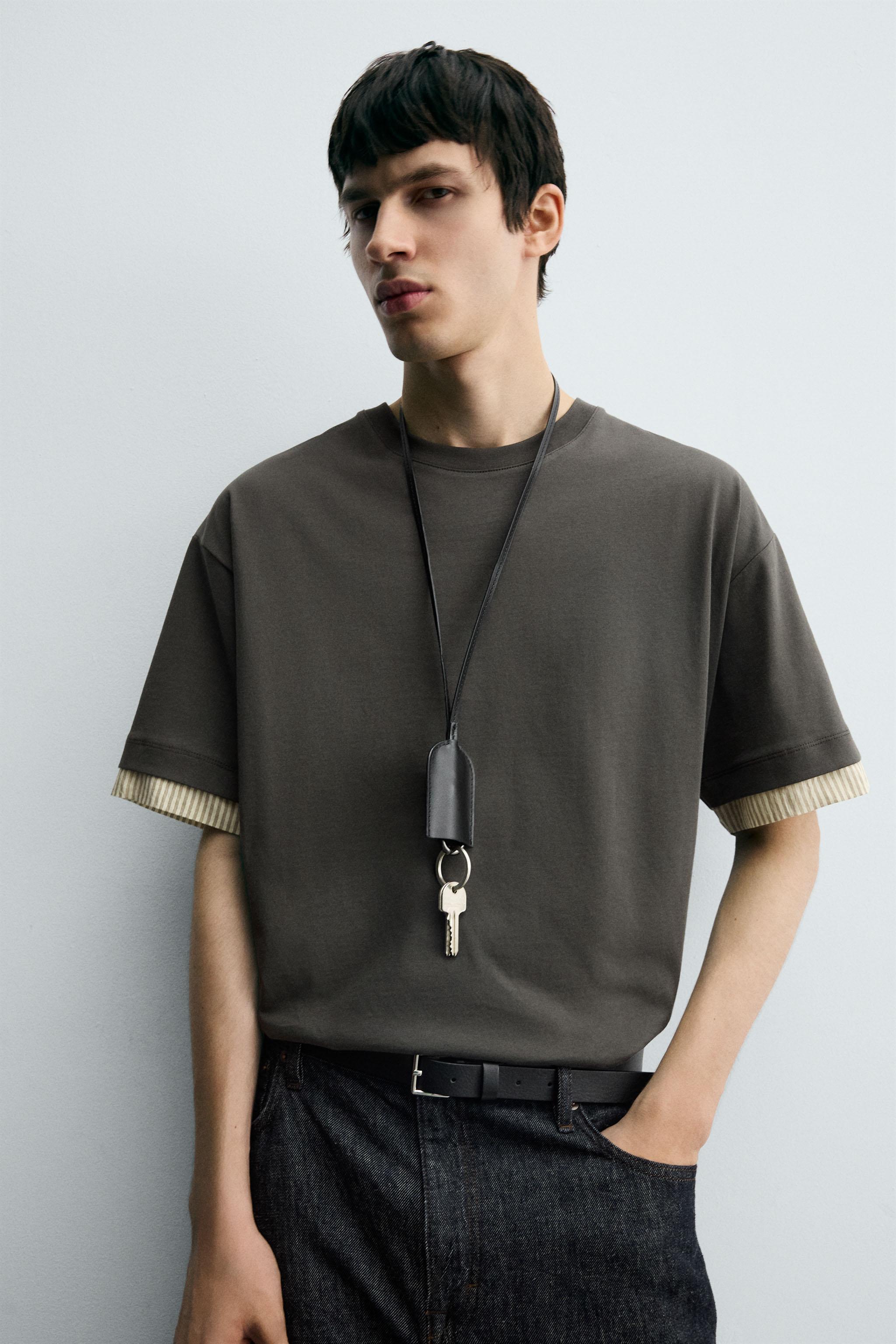 CONTRASTING SLEEVE T-SHIRT