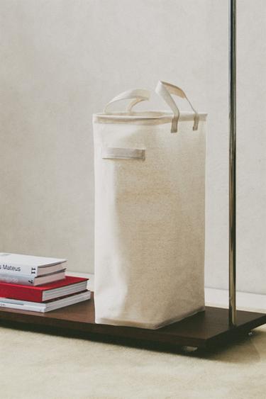 LINEN LAUNDRY BASKET - Light beige by Zara
