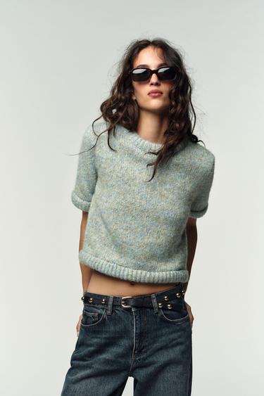 Zara SHORT SLEEVE KNIT JUMPER - only one