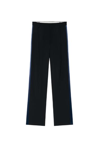 Zara 100% WOOL TUXEDO SUIT PANTS - Black