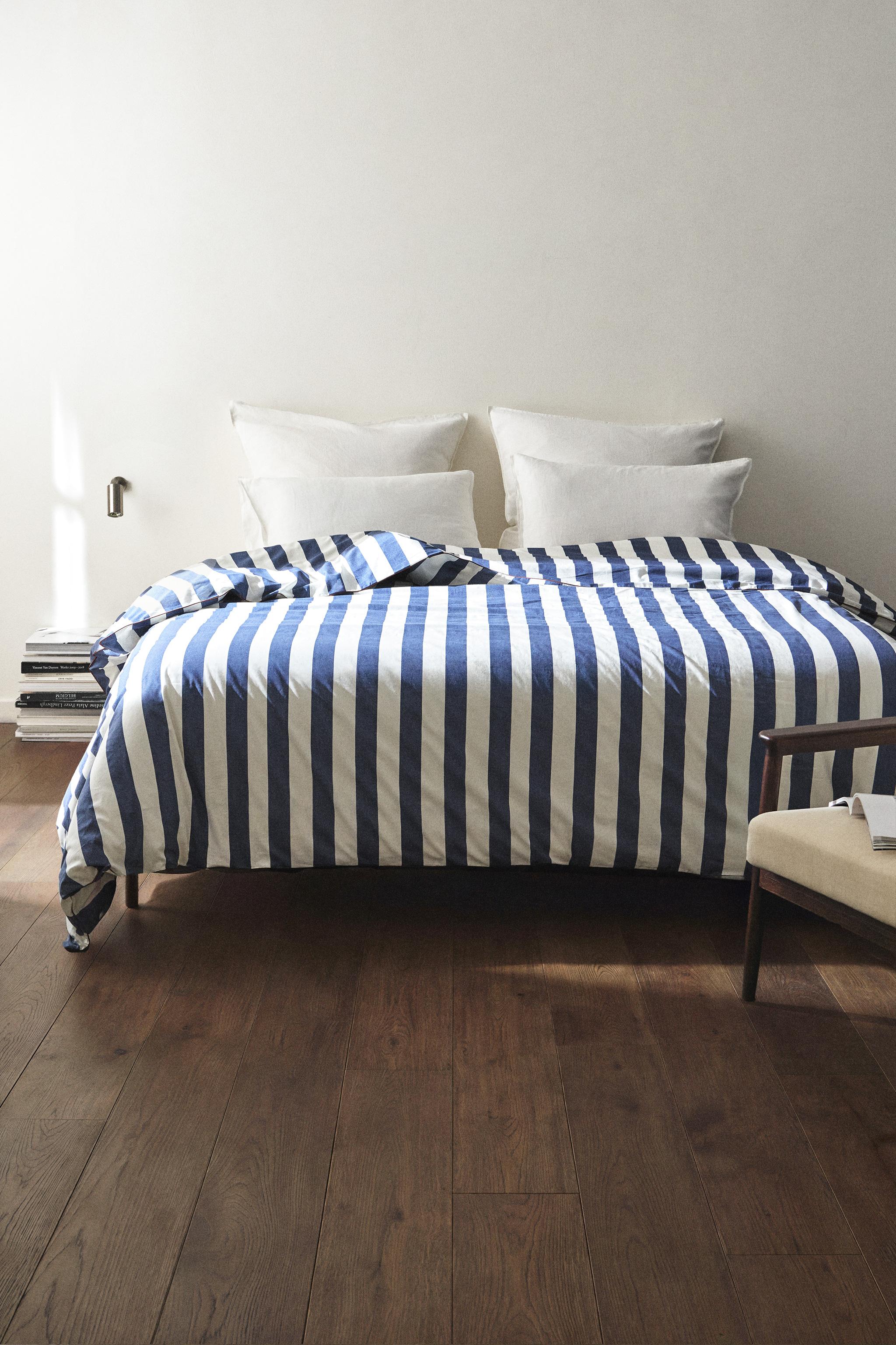 Zara FADED COTTON STRIPE DUVET COVER — фото 6
